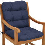 Coussin flair nl - pour chaise fauteuil de jardin terrasse 100x50x8 cm bleu fonc� - beautissu