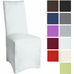 Housse de chaise stretch - mod�le leona blanc, 95x45x45 cm - beautissu