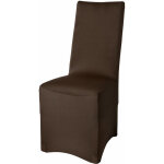 Housse de chaise stretch - mod�le leona marron, 95x45x45 cm - beautissu