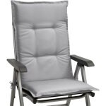 Matelas coussin pour chaise fauteuil de jardin terrasse base hl chaise haut dossier 120x50x6cm gris clair ...
