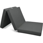 Beautissu - pouf pliable campix - matelas pliant de voyage anthrazit, 190x60x7 cm