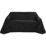 Romantica couverture - plaid noir, 280x210x1 cm - beautissu