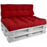 Style coussins pour canape euro palette rouge, 120x40x20 cm - beautissu