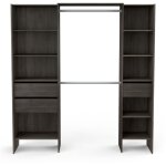 Dressing ouvert avec 3 tiroirs kronen - chêne foncé Dressing ouvert avec 3 tiroirs kronen - chêne foncé
