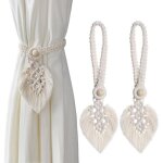 Beige) embrasses de rideaux, 2 pices attache rideau feuille bohme embrasses pour rideaux accessoires ...