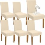 (beige)lot de 6 housses de chaise de salle à manger imperméables de qualité supérieure, élastiques, hautes, ... (beige)lot de 6 housses de chaise de salle à manger imperméables de qualité supérieure, élastiques, hautes, ...