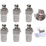 Beijiyi - 6 pcs mdaillon collier chien en fer nickel identification chat avec papier d'etiquette d'adresse ...