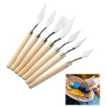 Beijiyi - lot de 7 couteaux  peinture peinture  l'huile spatule peinture acrylique couteau de peintre ...