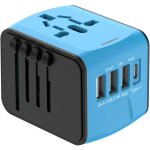 Beijiyi - adaptateur voyage universel international avec 3 usb et 1 type c, 1500w, prise france vers ...