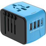 Beijiyi - adaptateur voyage universel international avec 3 usb et 1 type c, 1500w, prise france vers ...
