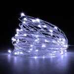 Beijiyi - guirlandes lumineuses � led, [2 pi�ces] guirlandes lumineuses � piles avec 5m 50 led blanc ...