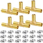 Beijiyi - raccord en laiton de tuyau raccord pneumatique 10mm, 6 pi�ces connecteur de tuyau en laiton ...