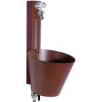 Bel - fer - fontaine murale de jardin avec double robinet de couleur rouille