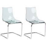 Beliani - lot de 2 chaises moderne en plastique salle � manger transparent noir marshall
