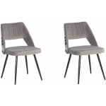 Beliani - lot de 2 chaises de salle à manger en velours gris clair avec pieds obliques en acier noir ... Beliani - lot de 2 chaises de salle à manger en velours gris clair avec pieds obliques en acier noir ...