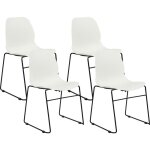 Lot de 4 chaises de conf�rence et repas empilables sans accoudoirs design moderne avec pieds noirs en ...