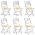 Beliani - lot de 6 coussins d'ext�rieur en polyester mousse � rayures jaune et blanc tolve