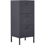 Armoire et commode de bureau en acier noir composé de trois tiroirs pour ranger les dossiers beliani Armoire et commode de bureau en acier noir composé de trois tiroirs pour ranger les dossiers beliani