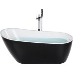 Beliani - baignoire en acrylique forme ovale bords arrondis noire solarte