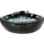 Beliani - baignoire d'angle balno 150 cm en acrylique noir 2 places chromothrapie senado