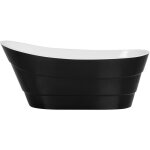 Baignoire moderne acrylique forme ovale autoportante systme trop - plein noire buenavista