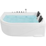 Baignoire balnéo d'angle à gauche en acrylique avec fonction massante 2 appui - têtes et Éclairage led ... Baignoire balnéo d'angle à gauche en acrylique avec fonction massante 2 appui - têtes et Éclairage led ...