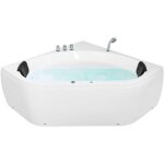 Beliani - baignoire balno d'angle moderne en acrylique avec fonction massante chromothrapie pour 2 ...