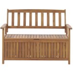 Beliani - banc de jardin avec coffre de rangement ultra pratique en bois d'acacia narurel et rsistant ...