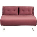 Banquette convertible 2 places en velours rose et métal doré canapé - lit vestfold Banquette convertible 2 places en velours rose et métal doré canapé - lit vestfold