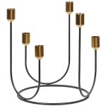 Bougeoir asymétrique 6 bougies en métal noir et doré accessoire déco très tendance pour salon ou chambre ... Bougeoir asymétrique 6 bougies en métal noir et doré accessoire déco très tendance pour salon ou chambre ...