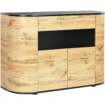 Beliani - buffet bois clair et noir en mdf 83 x 120 x 40 cm angles ronds 2 tiroirs jerome Beliani - buffet bois clair et noir en mdf 83 x 120 x 40 cm angles ronds 2 tiroirs jerome