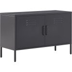 Beliani - buffet moderne industriel en acier noir durable et design avec 2 portes