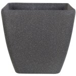 Beliani - cache - pot gris fonc cube en pierre et polyrsine 42 cm pot de fleurs au design moderne idal ...