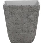 Beliani - cache - pot gris en polyrsine 49x49x53 cm effet pierre bac  fleurs extrieur delos