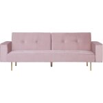 Beliani - canapé clic - clac en velours rose avec fonction lit et pieds dorés pour salon au design glamour ... Beliani - canapé clic - clac en velours rose avec fonction lit et pieds dorés pour salon au design glamour ...