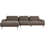 Beliani - canapé d'angle à droite style minimaliste 3 places en tissu marron et pieds métal mariferd Beliani - canapé d'angle à droite style minimaliste 3 places en tissu marron et pieds métal mariferd