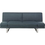 Beliani - canap convertible 2 places en tissu bleu et gris fonc accoudoirs ajustables york