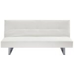 Beliani - canap convertible clic clack 3 places en cuir pu blanc espace de couchage confortable et design ...