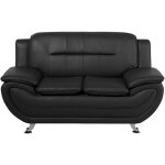 Beliani - canap design 2 places en cuir pu noir convenable pour chaque salon moderne