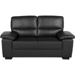 Beliani - canap fixe 2 places en cuir pu haut de gamme noir idal pour salon au style moderne