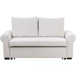 Beliani - canapé - lit convertible design rétro 2 places en tissu rembourré beige clair silda Beliani - canapé - lit convertible design rétro 2 places en tissu rembourré beige clair silda