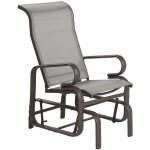 Chaise fauteuil � bascule en aluminium et textile marron confortable durable et �l�gante pour salon jardin ...