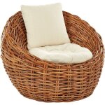 Beliani - chaise de jardin avec coussin d'assise profonde en rotin naturel lerici Beliani - chaise de jardin avec coussin d'assise profonde en rotin naturel lerici