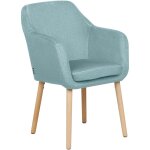 Beliani - chaise de repas classique avec accoudoirs pieds en bois tissu velours rembourr� bleu yorkville ...