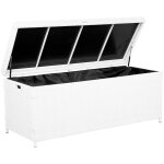 Beliani - coffre de rangement extrieur 158 x 63 cm en rotin blanc idal pour stockage d'accessoires ...