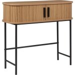 Console retro mdf pieds m�talliques bois clair bradley