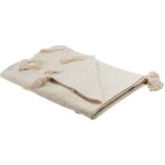 Beliani - couvre - lit en coton beige � motif g�om�trique de style rustique boho tr�s doux guna