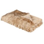 Beliani - couvre - lit fourrure synthtique 150 x 200 cm en polyester marron clair delice
