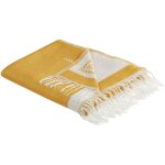 Beliani - couvre - lit � franges et motifs jaune 130 x 170 cm d�coratif et fonctionnel jalkini