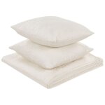Beliani - couvre - lit motif gaufré avec deux coussins polyester 140 x 210 cm crème rudkhan Beliani - couvre - lit motif gaufré avec deux coussins polyester 140 x 210 cm crème rudkhan
